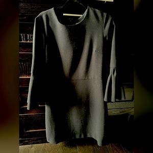 Ann Taylor Black Shift Dress with Flared Sleeves- Size 8